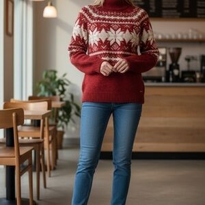 Abercrombie & Fitch Burnt Orange Knit Top with Metal Nameplate